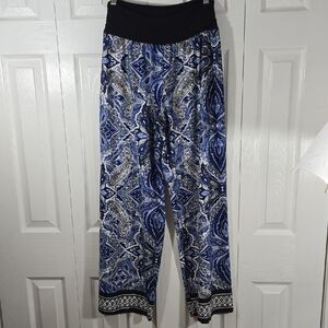 Apt. 9 Black and Blue Paisley Wide Leg Pants